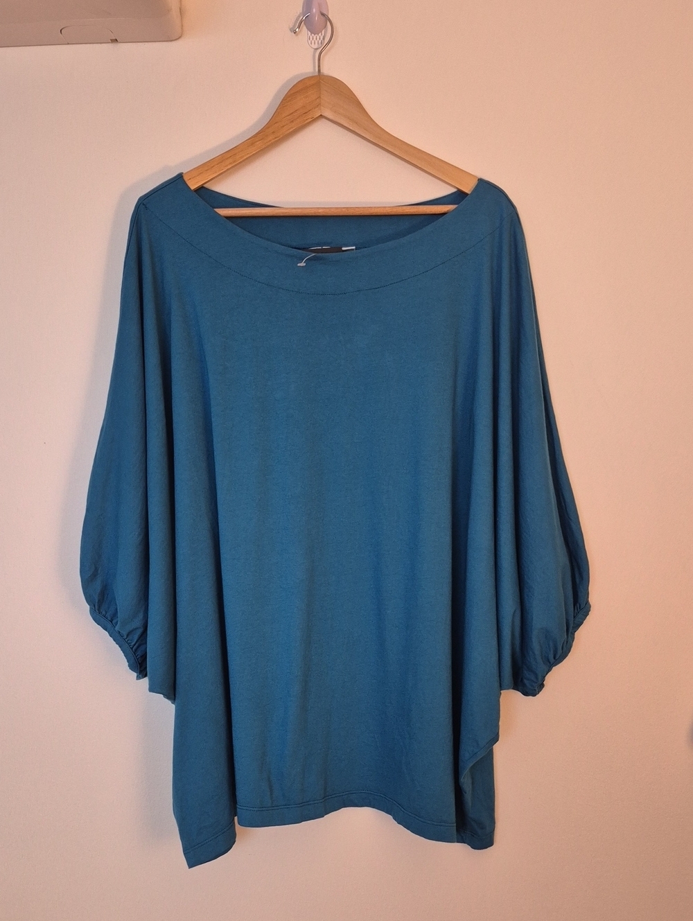 NWT Bryn Walker Teal Wilder Top Dolman Sleeve Tunic Lagenlook Oversized L/14/16 - Picture 2 of 10